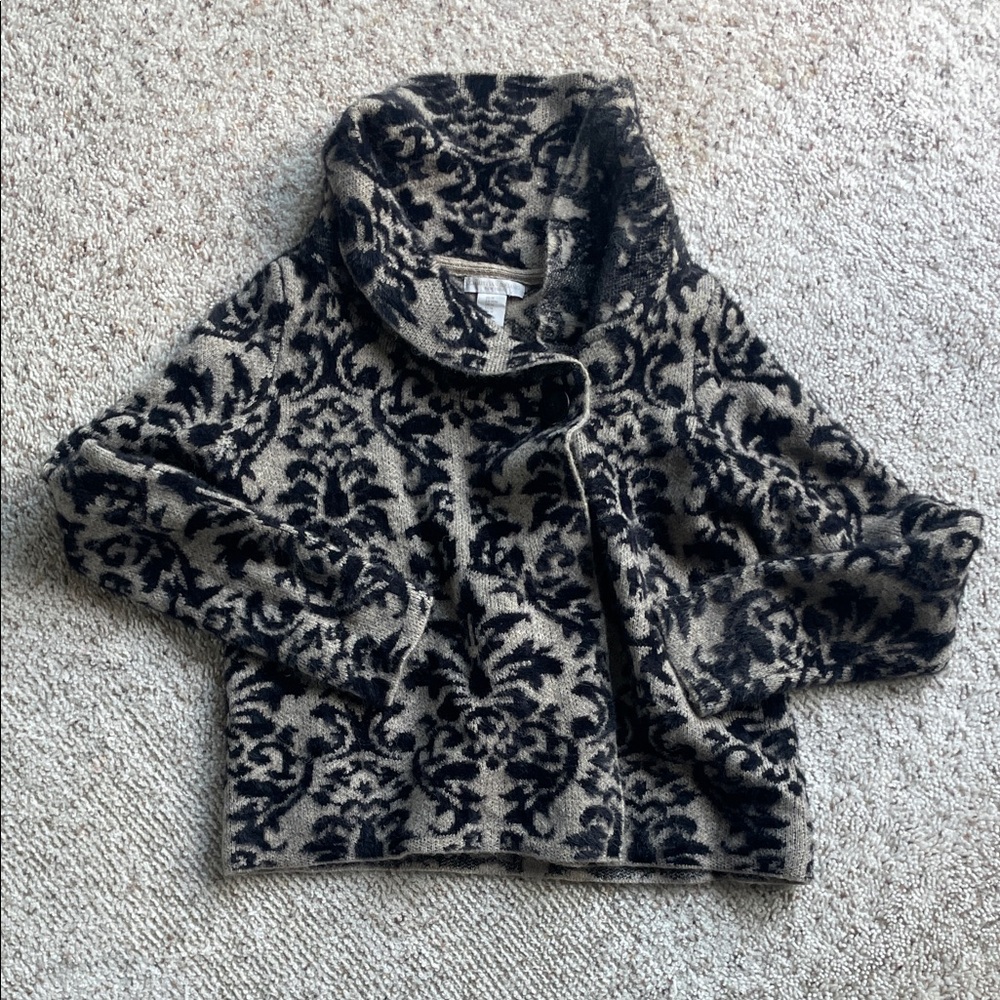 Christian Siriano Black and Gray Cowl Neck Sweater